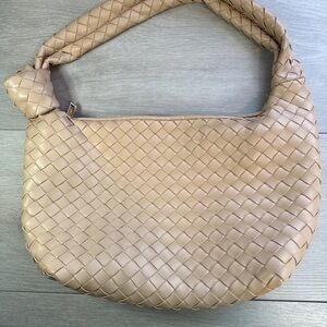A New Day Women's Woven Hobo/Slouchy Style Shoulder Bag in Tan